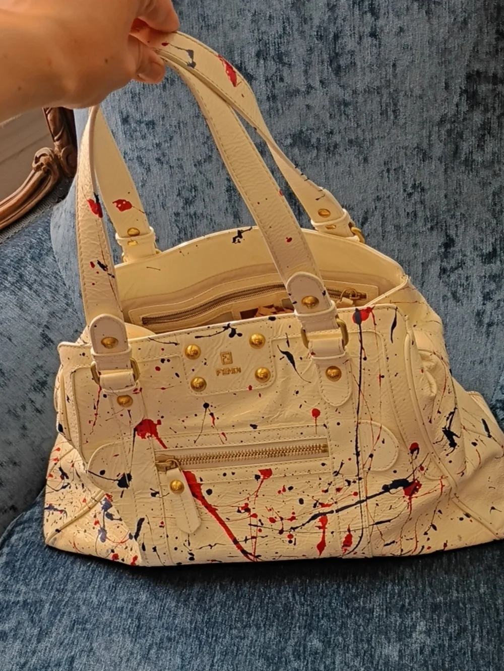 White Patent Leather Fendi Bag - Picture 2 of 14
